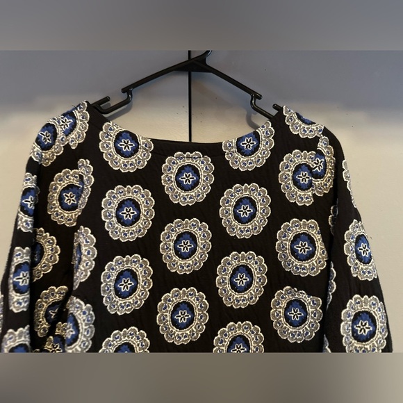 LOFT Black and White Long Sleeve A-line Dress (Size M) - Picture 5 of 11